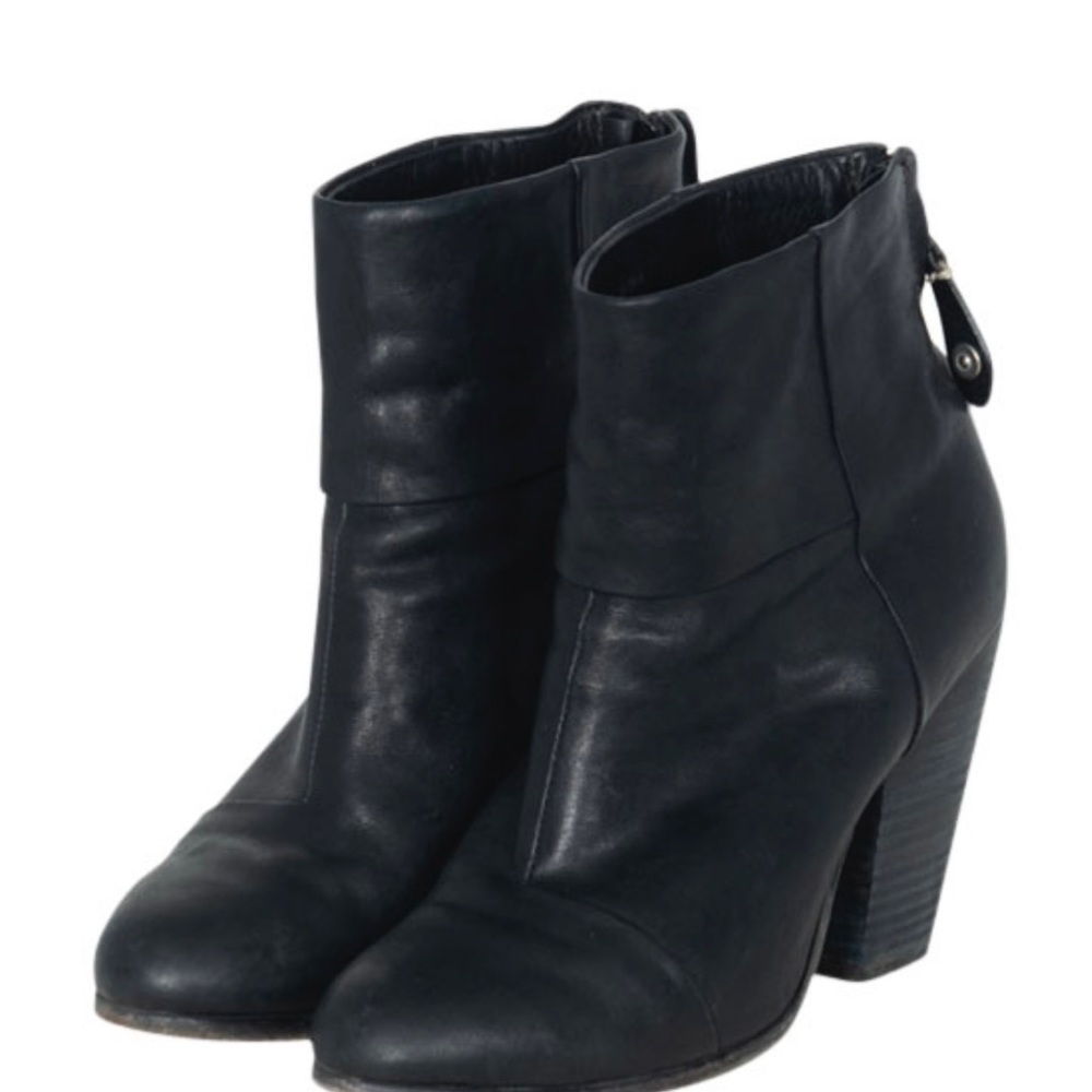 Rag & Bone black leather Newbury ankle boots